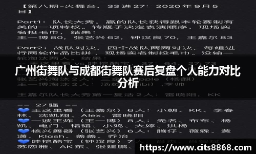 广州街舞队与成都街舞队赛后复盘个人能力对比分析